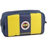 Fenerbahçe Çubuklu Suni Deri Kalem Çantası Iki Bölmeli Kalemlik - Renkli - standart - kutu