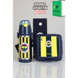 Fenerbahçe "DEKOMUS CEP DEFTERİ HEDİYELİ" LİSANSLI 500 ML ÇELİK MATARA VE BESLENME KABI SETİ 1907