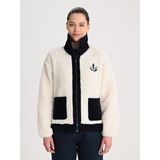 Fenerbahçe Ekru Trend Kadife Detaylı Peluş Kadın Oversize Sweatshirt - 42