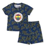 Fenerbahçe Erkek Bebek Pijama Takımı Bisiklet Yaka Kısa Kol Reçme - Lacivert