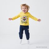 Fenerbahçe Erkek Bebek Pijama Takımı Bisiklet Yaka Long Sleeve Reçme - Sarı