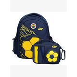 Fenerbahçe Erkek Çocuk İlkokul Çantası ve Beslenme Çantası Seti (Futbol Topu Şekilli) Sarı - Lacivert - SETFB26784B
