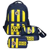 Fenerbahçe Erkek Çocuk Üçlü İlkokul Okul Çanta Seti - Yazılı (Mavi - Sarı) - SETFB70013A