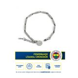 Fenerbahçe FB Çizgili Ayarlanabilir 19 cm Çelik Bileklik Gri Lisanslı Taraftar Bileklik