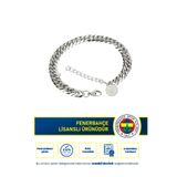 Fenerbahçe Fb Kalın Ayarlanabilir 19 cm Çelik Bileklik Gri Lisanslı Taraftar Bileklik