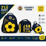 Fenerbahçe Lisanslı 3D Suni Deri Detaylı Okul Çantası 26784+ Kalemlik 26787+ Beslenme Çantası 26760