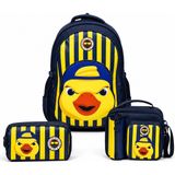 Fenerbahçe Lisanslı 3D Yellow 3'lü Okul Çantası Seti - Sırt Çantası, Beslenme Çantası ve Kalem Çantası