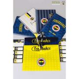 Fenerbahçe Lisanslı A4 Spiralli Defter Seti, 2 Adet Karelı 2 Adet Çizgili, Kalem ve Okul Etiketi