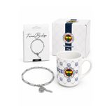 Fenerbahçe LİSANSLI ÇİZGİLİ ÇELİK BİLEKLİK+KUPA BARDAK SET ÖZEL KUTULU