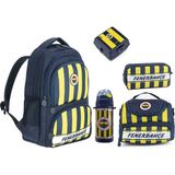 Fenerbahçe Lisanslı Çubuklu Forma Detaylı Çelik Termoslu Ilkokul Çanta Seti – Beş Parçalı Set