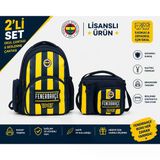 Fenerbahçe Lisanslı Çubuklu Okul Çantası 3 Bölmeli 26758+ Beslenme Çantası 26760