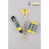 Fenerbahçe Lisanslı Kurşun Kalem Jumbo Silgi ve Kalemtraş Seti 2'li Paket Sarı Mavi