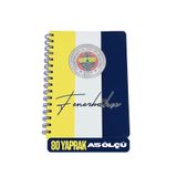 Fenerbahçe Lisanslı Labirent Oyunlu 13X21cm Ölçülü A5 Boyutlu Çizgili Metal Spiralli Sert Karton Kapaklı Not Defteri Beyaz - Sarı - Lacivert