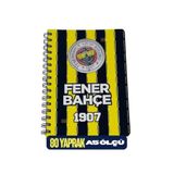 Fenerbahçe Lisanslı Labirent Oyunlu 13X21CM Ölçülü A5 Boyutlu Çizgili Metal Spiralli Sert Karton Kapaklı Not Defteri - Sarı - Lacivert
