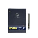 Fenerbahçe Lisanslı Suni Deri Kaplamalı 100 Yapraklı 14x21cm Ölçülü Çizgili A5 Not Defteri Kalem Hediyeli
