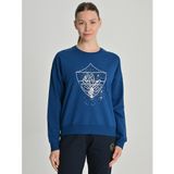 Fenerbahçe Mavi Tribün Metalik Baskılı Kadın Sweatshirt