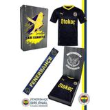 Fenerbahçe Orijinal 23/24 Lacivert Çocuk Forma & Şal - Atkı Set Hediyelik Ahşap Kutulu