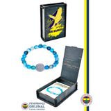 Fenerbahçe Orijinal Fb Mavi Akik Fasetli Doğaltaş Bileklik Kanarya Baskılı Hediyelik Ahşap Kutulu