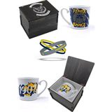 Fenerbahçe Orijinal Kupa Mug Bileklik Set Özel Ahşap Kutulu - Mavi - 250 ml