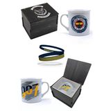 Fenerbahçe Orijinal Kupa Mug Bileklik Set Özel Ahşap Kutulu