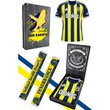 Fenerbahçe Orijinal Lisanslı 2025/26 Çubuklu Forma + Şal Kaşkol Set Hediyelik Ahşap Kutulu - XL - Sarı - Lacivert