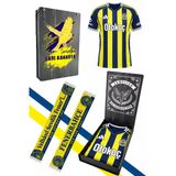 Fenerbahçe Orijinal Lisanslı 2025/26 Çubuklu Forma + Şal Kaşkol Set Hediyelik Ahşap Kutulu