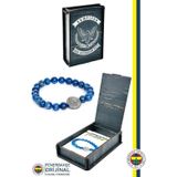 Fenerbahçe Orijinal Lisanslı Fb Lapis (8mm) Doğaltaş Bileklik Hediyelik Ahşap Kutulu