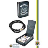 Fenerbahçe Orijinal Lisanslı Fb Logo Çiftli Mat Onix Doğaltaş Bileklik Hediyelik Ahşap Kutulu