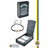 Fenerbahçe Orijinal Lisanslı Fb Logo Makrome Siyah Bileklik Hediyelik Ahşap Kutulu