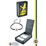 Fenerbahçe Orijinal Lisanslı Fb Logo Makrome Siyah Bileklik Kanarya Baskılı Hediyelik Ahşap Kutulu