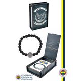 Fenerbahçe Orijinal Lisanslı Fb Logo Mat Onix Doğaltaş Bileklik Hediyelik Ahşap Kutulu