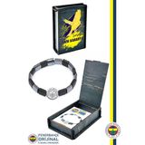 Fenerbahçe Orijinal Lisanslı Fb Logo Mat Onix Doğaltaş Bileklik Kanarya Baskılı Hediye Ahşap Kutulu