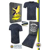Fenerbahçe Orijinal Lisanslı Palamut LogoTribün T-Shirt + Bileklik Set Hediyelik Ahşap K