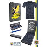 Fenerbahçe Orijinal Lisanslı Palamut LogoTribün T-Shirt + Kalem Set Hediyelik Ahşap Kutulu
