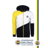 Fenerbahçe Orijinal Lisanslı Polar Sarı Lacivert Kapüşonlu Sweat