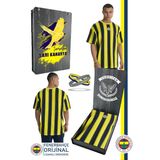 Fenerbahçe Orijinal Lisanslı Sarı Lacivert Çubuklu Erkek T-Shirt + Bileklik Set Hediyeli Ahşap Kutu