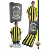 Fenerbahçe Orijinal Lisanslı Sarı Lacivert Çubuklu Erkek T-Shirt Hediyelik Ahşap Kutulu