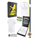 Fenerbahçe Orijinal Palamut Logo Sıfır Yaka Çocuk T-Shirt Spor Bileklik Hediyelik Set Ahşap Kutulu