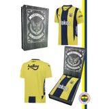 Fenerbahçe Orijinal Unisex 24-25 Yeni Sezon Sarı Lacivert Çubuklu Çocuk Forma Hediyelik Ahşap Kutulu