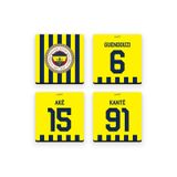 Fenerbahçe Oyuncular-2 Ahşap Bardak Altlığı (4'lü Set) - Lisanslı Orijinal