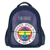 Fenerbahçe Suni Deri Üzerine Arma Baskılı Üç Gözlü Erkek Çocuk Okul Sırt Çantası - Me25760