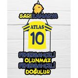 Fenerbahçe Temalı İsme Özel Bebek Odası Bebek Kapı Süsü