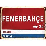 Fenerbahçe Yön Tabelası Görünümlü Tablo - Pvc Kaplı 15*21 cm Parlak A5 Boyutu