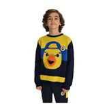 Fenerium Çocuk Tribün Jakarlı Yellow Sweat Lacivert-Sarı, 12, TK017CGK27, LACIVERT-SARI, Unisex Çocuk