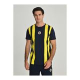 Fenerium Erkek Tribun Çubuk Detaylı Spor T-Shirt, Lacivert, S Beden
