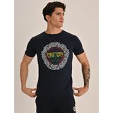 Fenerium Erkek Tribun Marş Logo T-Shirt M Modeli Şık Tasarımda Lacivert Renk - Lacivert - Sarı