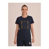 Fenerium Kadın Tribun Taş Baskılı Spor T-Shirt, Lacivert, 36 Beden