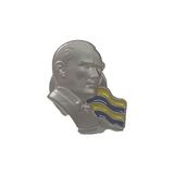 Fenerium Lisanslı Atatürk Rozet Gümüş Renkli Takım Aksesuarı Özel Tasarım