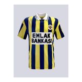 Fenerium Retro Çubuklu Futbol Forması, Sarı-Lacivert, 2XL, Erkek
