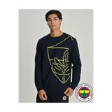 Fenerium Tribün All Over Baskı Sweatshirt, S, TK017EGK05, FB LACİ YENİ, erkek